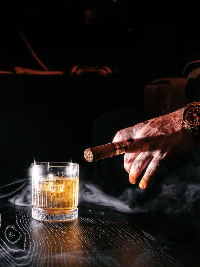 Whiskey and cigar